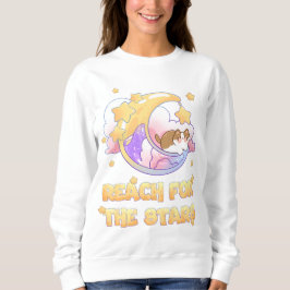 Katze auf dem Mond Sweatshirt