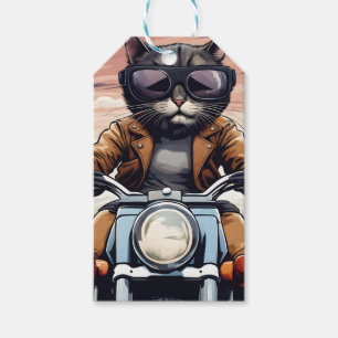 Katze auf dem Motorrad Geschenkanhänger