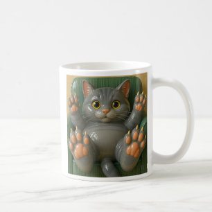 Katze auf dem Rücken Kaffeetasse