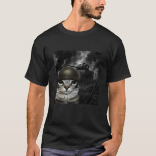 Katze auf dem Schlachtfeld Gen Z Gen Alpha Dummer T-Shirt