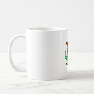 Katze auf Dinosaurier - Kinder und Erwachsene Kaffeetasse