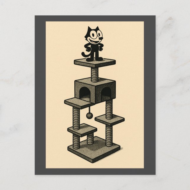 Katze auf einem Baum Postkarte (Vorderseite)