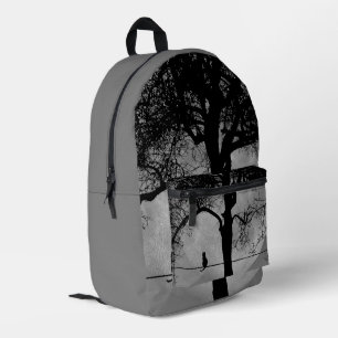 Katze auf einem Draht Vollmond Bedruckter Rucksack