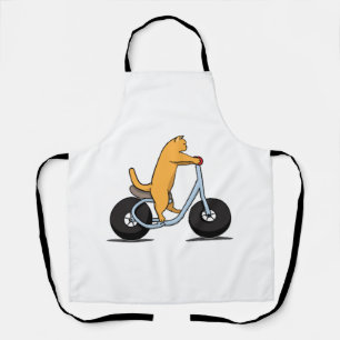 Katze auf einem Fahrrad Lustiger Katzenliebhaber u Schürze