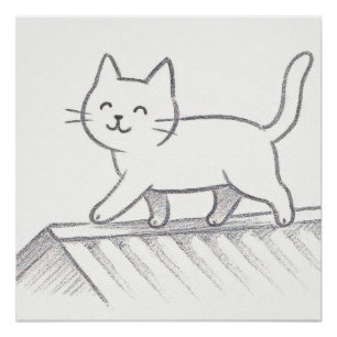 Katze auf einem heißen Blechdach Poster