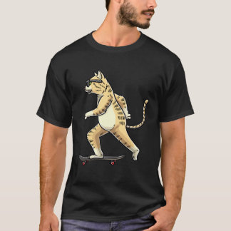 Katze auf einem Skateboard Skateboardfahren Skater T-Shirt