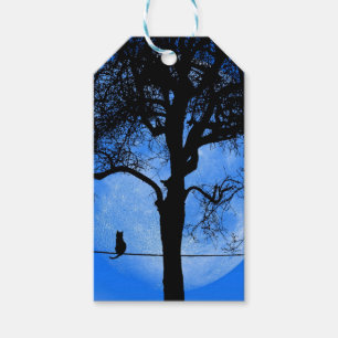 Katze auf einem Wirt Blue Moon Geschenkanhänger