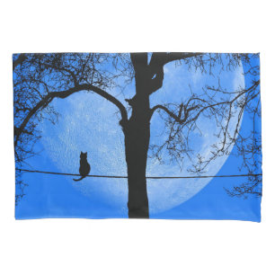 Katze auf einem Wirt Blue Moon Kissenbezug