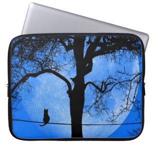 Katze auf einem Wirt Blue Moon Laptopschutzhülle