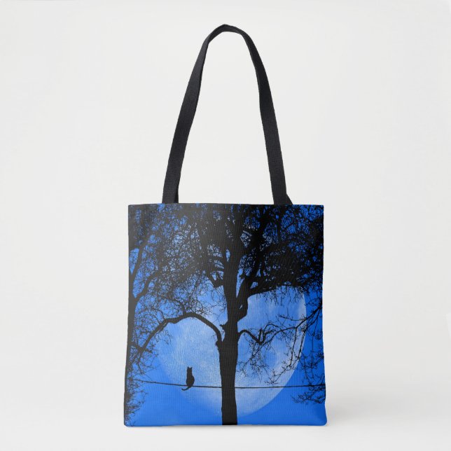Katze auf einem Wirt Blue Moon Tasche (Vorderseite)