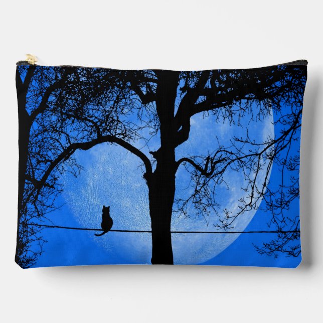 Katze auf einem Wirt Blue Moon Zubehörtasche (Vorderseite)