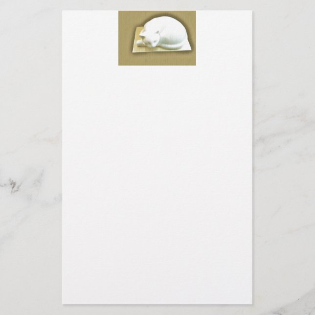 Katze auf Gold Box II Briefpapier (Vorderseite)