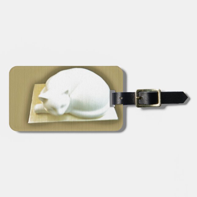 Katze auf Gold Box II Gepäckanhänger (Vorderseite horizontal)