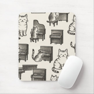Katze auf Klavier-Mauspad Mousepad