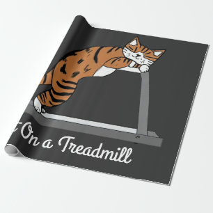 Katze auf Laufband Geschenkpapier