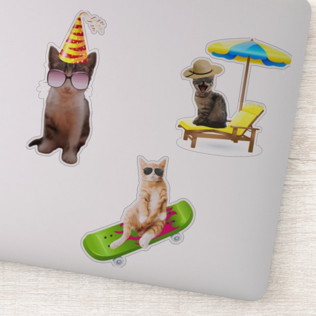 Katze auf Skateboard Aufkleber (Detail)