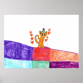 Katze auf Tanzflächenposter (Halbglanz) Poster