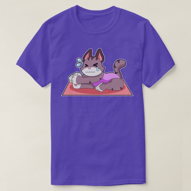 Katze auf Yoga Fitness 2 T-Shirt (Design vorne)