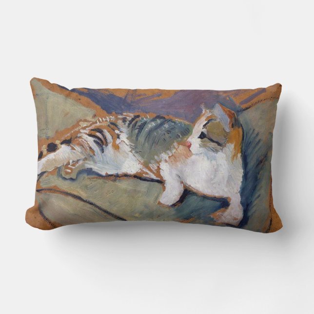 Katze, August Macke Lumbar Kissen (Vorderseite)