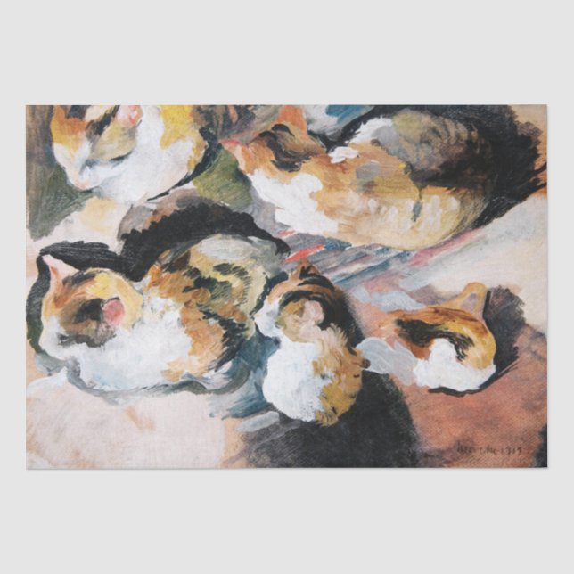 Katze, August Macke Seidenpapier (Vorderseite)