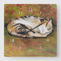 Katze, August Macke Square Wall Uhr