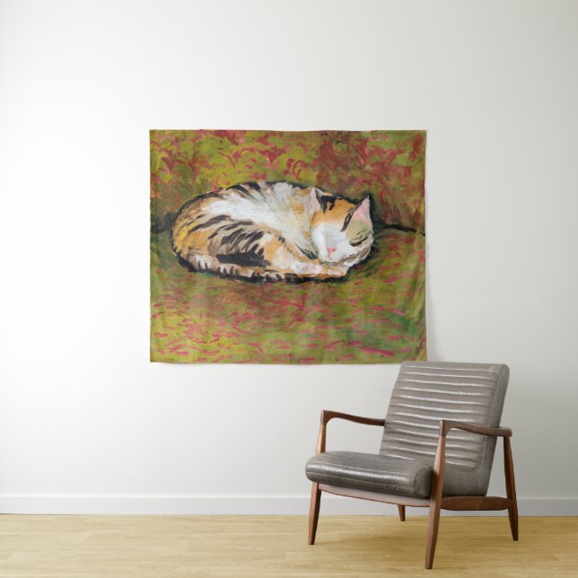 Katze, August-Macke-Tapestry Wandteppich (Beispiel (Horizontal))