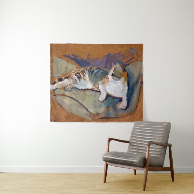 Katze, August-Macke-Tapestry Wandteppich (Beispiel (Horizontal))