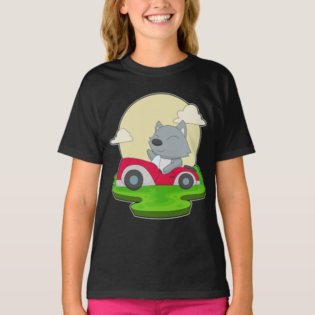 Katze Auto T-Shirt (Vorderseite)
