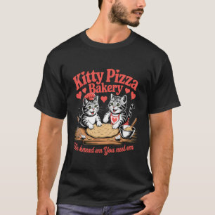 Katze backt Kitty Pizza Wir kneten sie Sie brauche T-Shirt