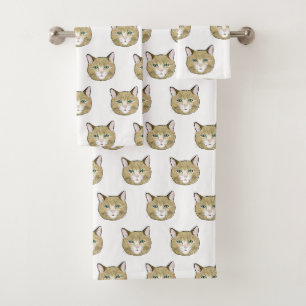 Katze Badhandtuch Set