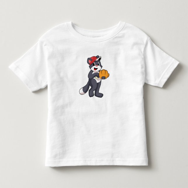 Katze bei Baseball mit Baseball-Handschuh.PNG Kleinkind T-shirt (Vorderseite)