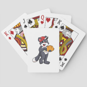 Katze bei Baseball mit Baseball-Handschuh.PNG Spielkarten