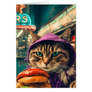 Katze bei den Diner Lila Hoodie Jeden Anlässen