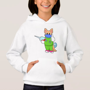 Katze bei Impfung mit Spritze Hoodie