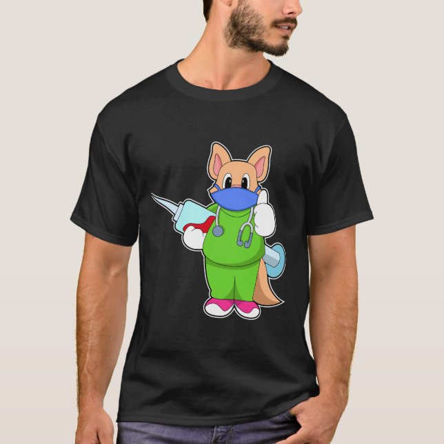 Katze bei Impfung mit Spritze T-Shirt (Vorderseite)