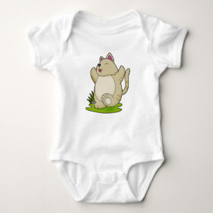 Katze bei Yoga Baby Strampler