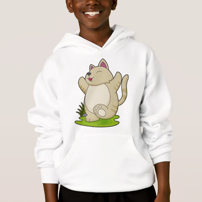 Katze bei Yoga Hoodie (Vorderseite)