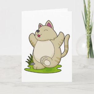 Katze bei Yoga Karte
