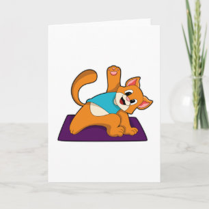 Katze bei Yoga mit Yoga-Matte Karte