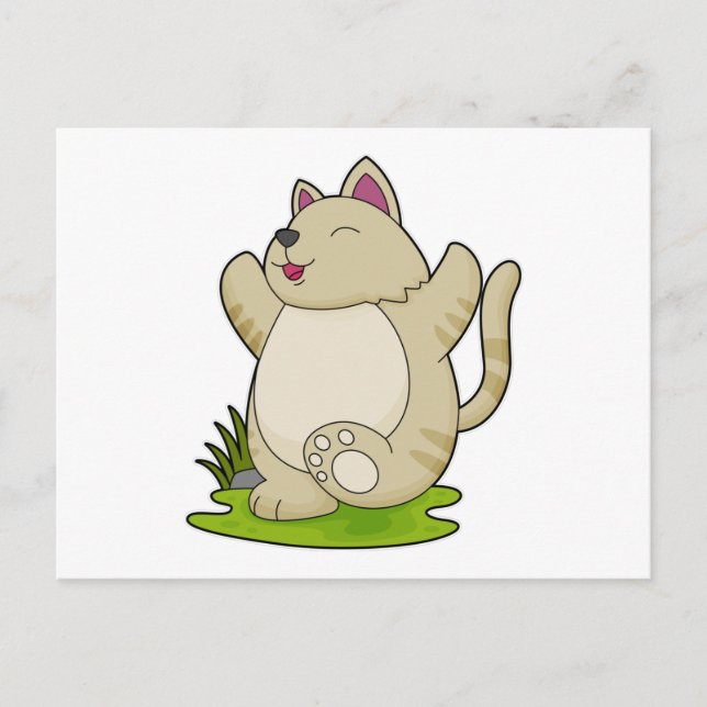 Katze bei Yoga Postkarte (Vorderseite)