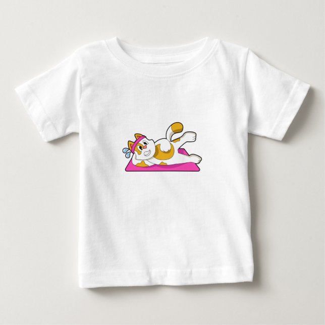 Katze bei Yoga Stretching-Übung Baby T-shirt (Vorderseite)