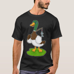 Katze beim Angeln mit Angelrute T-Shirt