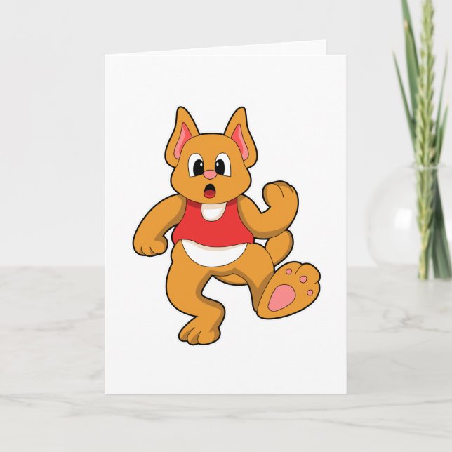 Katze beim Laufen Karte (Vorderseite)