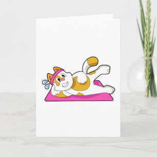 Katze beim Yoga-Dehnübungen Karte