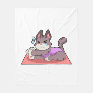 Katze beim Yoga-Fitness Fleecedecke