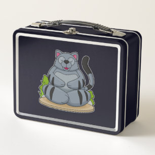 Katze beim Yoga-Fitness Metall Brotdose