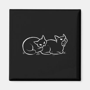 Katze beißt Katzenarsch lustiges Katzen-Meme Humor Magnet
