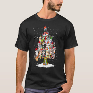 Katze Bengal Baum Weihnachtslicht Langarm T-Shirt