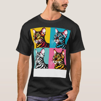 Katze Bengal Kunst Katzenliebhaber T-Shirt
