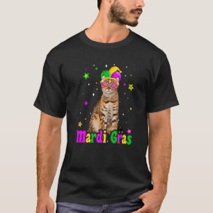 Katze Bengalen Maske Mardi Gras Karneval Tiere Kat T-Shirt